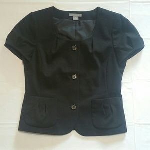 Ann Taylor Black Short Sleeve Blazer
